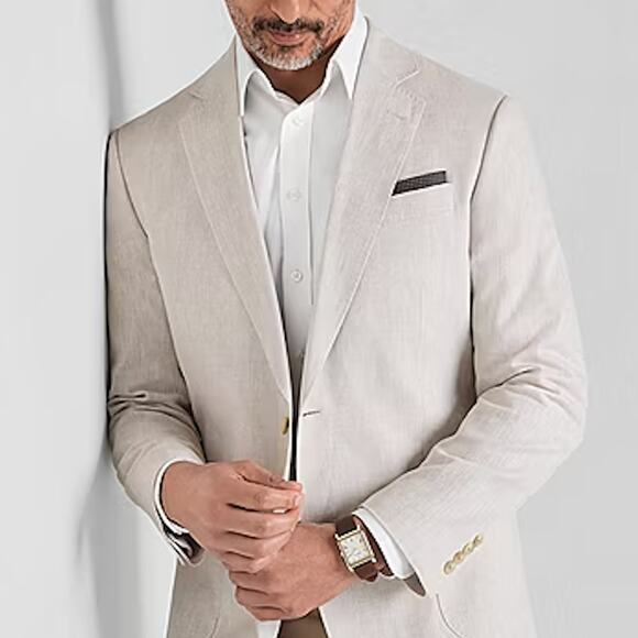 Stafford NWOT Linen Blend Suit Jacket Sport Coat 50R - Picture 8 of 8